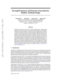 Decoupled Sequence and Structure Generation for Realistic Antibody Design