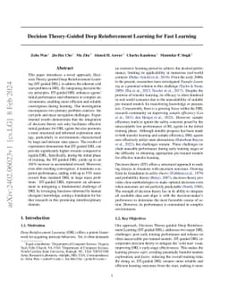 Decision Theory-Guided Deep Reinforcement Learning for Fast Learning