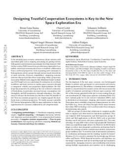 Designing Trustful Cooperation Ecosystems is Key to the New Space
  Exploration Era