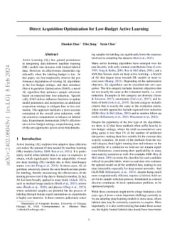 Direct Acquisition Optimization for Low-Budget Active Learning