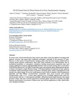 3D-2D Neural Nets for Phase Retrieval in Noisy Interferometric Imaging