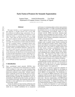 Early Fusion of Features for Semantic Segmentation