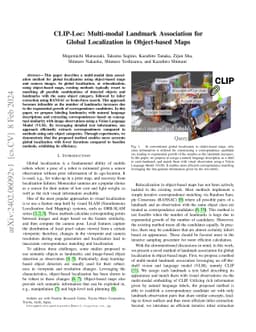 CLIP-Loc: Multi-modal Landmark Association for Global Localization in
  Object-based Maps