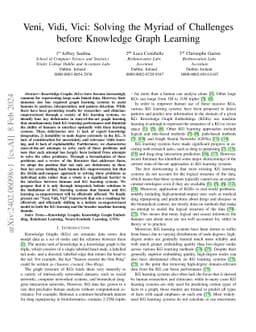 Veni, Vidi, Vici: Solving the Myriad of Challenges before Knowledge
  Graph Learning