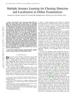 Multiple Instance Learning for Cheating Detection and Localization in
  Online Examinations