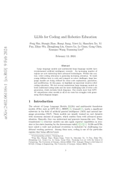 LLMs for Coding and Robotics Education