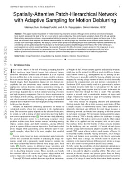 Spatially-Attentive Patch-Hierarchical Network with Adaptive Sampling
  for Motion Deblurring