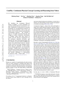 ContPhy: Continuum Physical Concept Learning and Reasoning from Videos