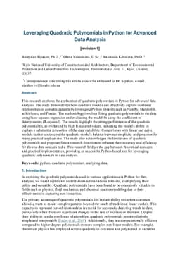 Leveraging Quadratic Polynomials in Python for Advanced Data Analysis