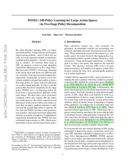 POTEC: Off-Policy Learning for Large Action Spaces via Two-Stage Policy
  Decomposition