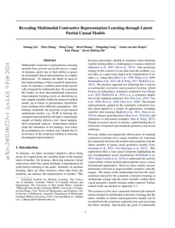 Beyond DAGs: A Latent Partial Causal Model for Multimodal Learning
