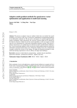Adaptive multi-gradient methods for quasiconvex vector optimization and
  applications to multi-task learning