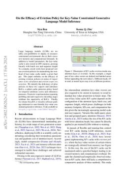 On the Efficacy of Eviction Policy for Key-Value Constrained Generative
  Language Model Inference