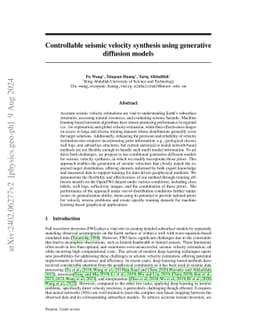 Controllable seismic velocity synthesis using generative diffusion
  models