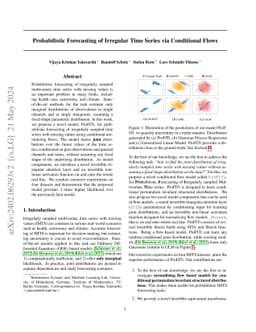 Probabilistic Forecasting of Irregular Time Series via Conditional Flows