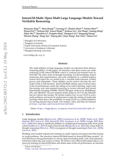 InternLM-Math: Open Math Large Language Models Toward Verifiable
  Reasoning