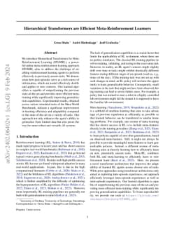 Hierarchical Transformers are Efficient Meta-Reinforcement Learners