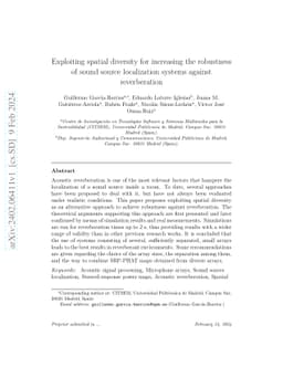 Exploiting spatial diversity for increasing the robustness of sound
  source localization systems against reverberation