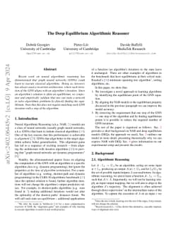 The Deep Equilibrium Algorithmic Reasoner