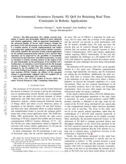 Environmental Awareness Dynamic 5G QoS for Retaining Real Time
  Constraints in Robotic Applications