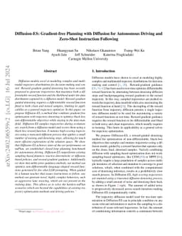 Diffusion-ES: Gradient-free Planning with Diffusion for Autonomous
  Driving and Zero-Shot Instruction Following