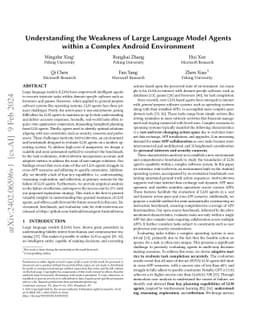 Understanding the Weakness of Large Language Model Agents within a
  Complex Android Environment