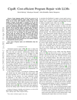 CigaR: Cost-efficient Program Repair with LLMs