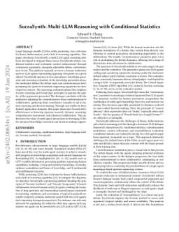 SocraSynth: Multi-LLM Reasoning with Conditional Statistics