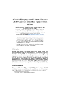 A Masked language model for multi-source EHR trajectories contextual
  representation learning