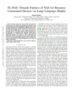 FL-NAS: Towards Fairness of NAS for Resource Constrained Devices via
  Large Language Models