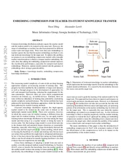 Embedding Compression for Teacher-to-Student Knowledge Transfer