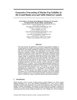 Generative Nowcasting of Marine Fog Visibility in the Grand Banks area
  and Sable Island in Canada