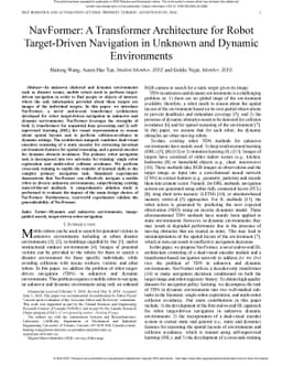 NavFormer: A Transformer Architecture for Robot Target-Driven Navigation
  in Unknown and Dynamic Environments