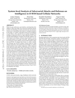 System-level Analysis of Adversarial Attacks and Defenses on
  Intelligence in O-RAN based Cellular Networks