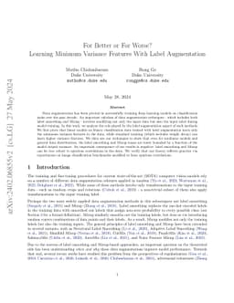 For Better or For Worse? Learning Minimum Variance Features With Label Augmentation
