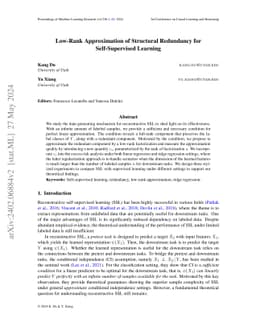 Low-Rank Approximation of Structural Redundancy for Self-Supervised
  Learning