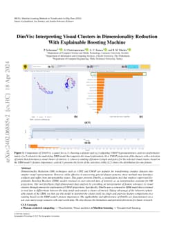 DimVis: Interpreting Visual Clusters in Dimensionality Reduction With
  Explainable Boosting Machine