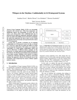 Whispers in the Machine: Confidentiality in LLM-integrated Systems