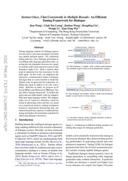 Instruct Once, Chat Consistently in Multiple Rounds: An Efficient Tuning
  Framework for Dialogue