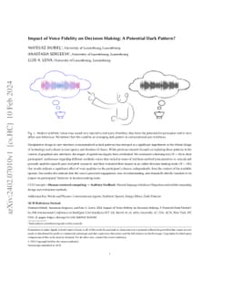 Impact of Voice Fidelity on Decision Making: A Potential Dark Pattern?