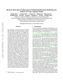 REALM: RAG-Driven Enhancement of Multimodal Electronic Health Records
  Analysis via Large Language Models
