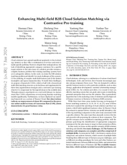 Enhancing Multi-field B2B Cloud Solution Matching via Contrastive
  Pre-training