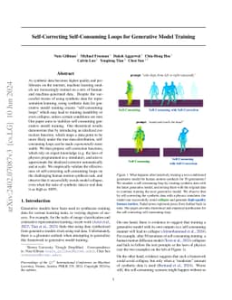 Self-Correcting Self-Consuming Loops for Generative Model Training