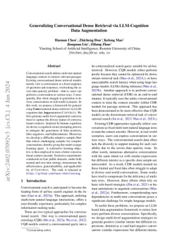 Generalizing Conversational Dense Retrieval via LLM-Cognition Data
  Augmentation