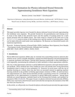 Error Estimation for Physics-informed Neural Networks Approximating
  Semilinear Wave Equations