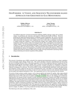 GeoFormer: A Vision and Sequence Transformer-based Approach for
  Greenhouse Gas Monitoring