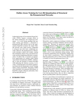 Outlier-Aware Training for Low-Bit Quantization of Structural
  Re-Parameterized Networks