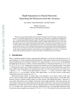 Depth Separations in Neural Networks: Separating the Dimension from the
  Accuracy
