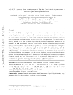 DIMON: Learning Solution Operators of Partial Differential Equations on
  a Diffeomorphic Family of Domains