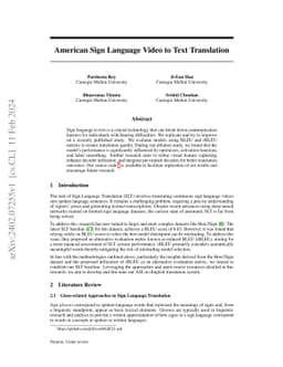 American Sign Language Video to Text Translation